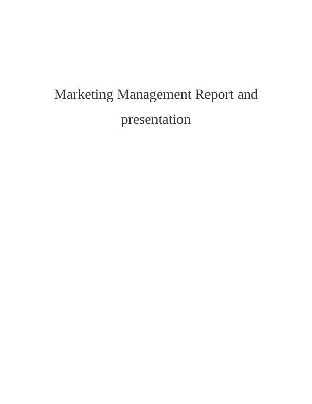 Marketing Management  -  Hart's Bakery Assignment_1