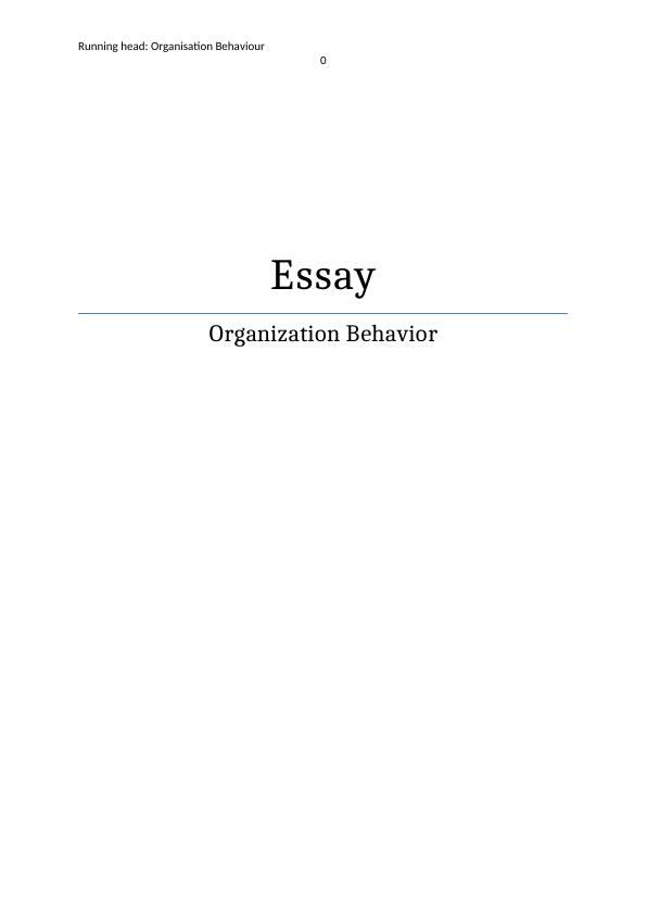 Organisational Behaviour Essay PDF_1