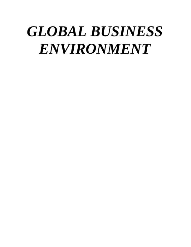 (PDF) Global Business Environment - Assignment_1