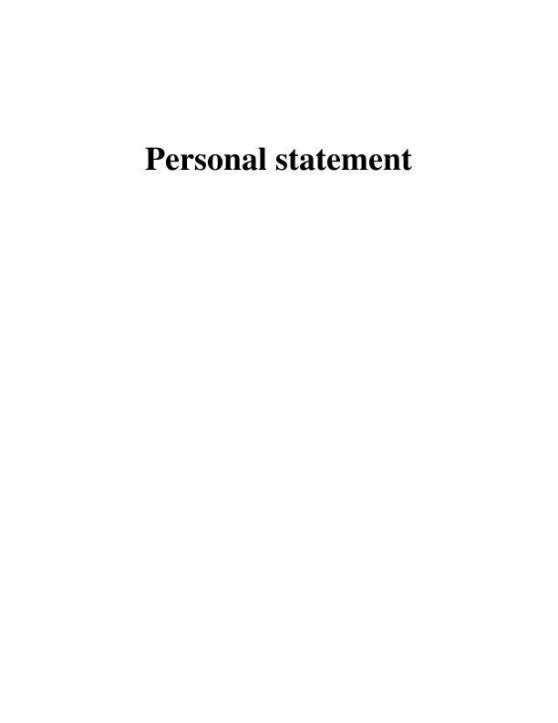 personal statement for management course