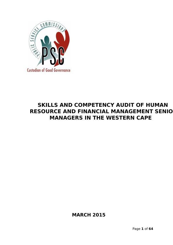 Skills and Competency Audit of Human Resource and Financial Management Senior Managers in the Western Cape_1
