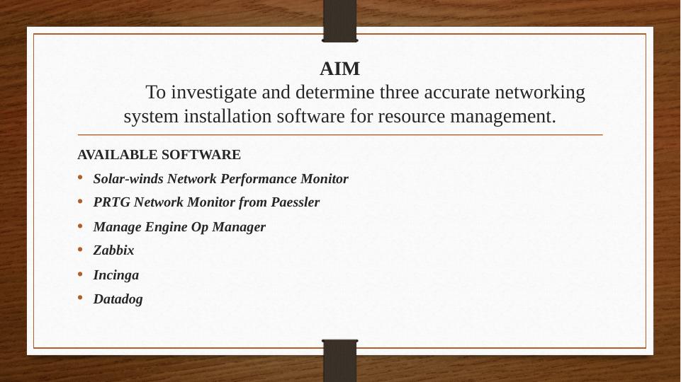 Resource Management In Networking System Installation_2