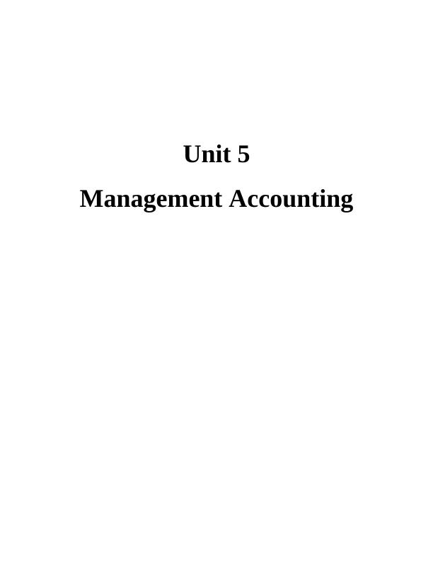Management Accounting Systems and Reporting_1