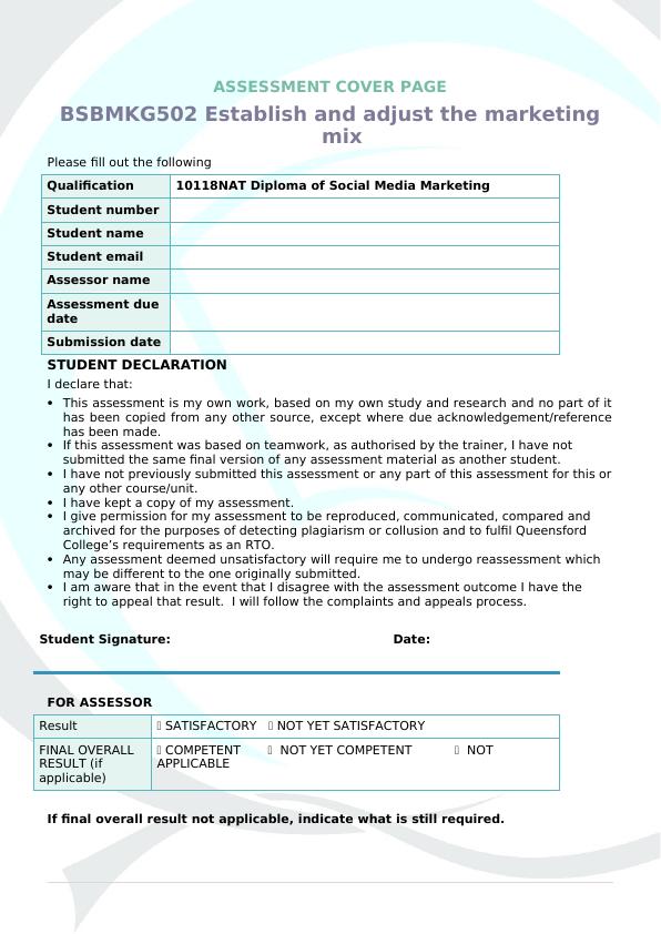 Queensford College Social Media Marketing Assignment_1