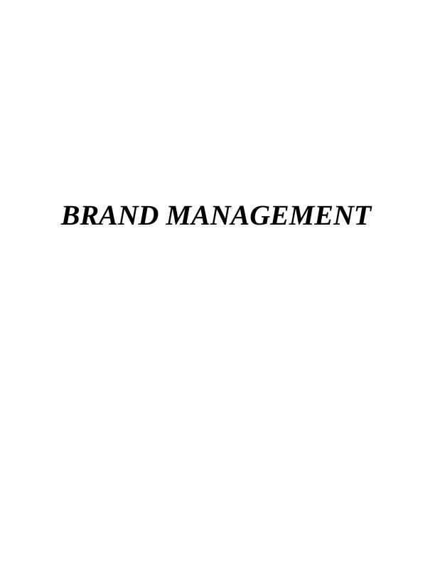 Brand Management Assignment Solved_1