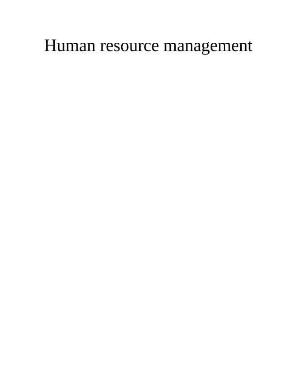Human Resource Management Assignment Solved - JP Morgan_1