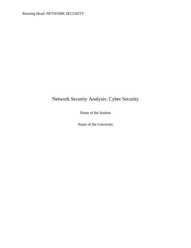 Network Security Analysis: Cyber Security_1