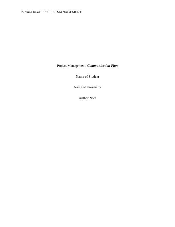 Project Management: Communication Plan_1