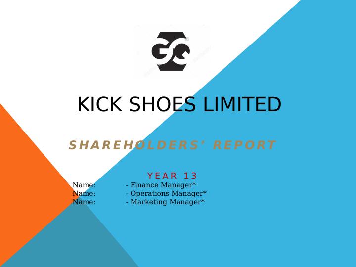 Operations Management assignment : KICK SHOES LIMITED_1