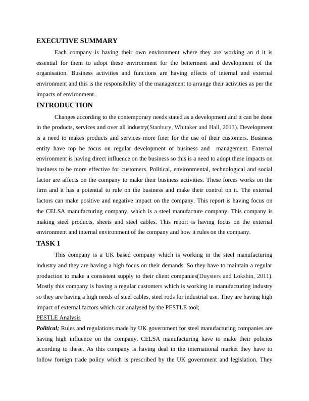Report on External and Internal Environment of Company- CELSA_3