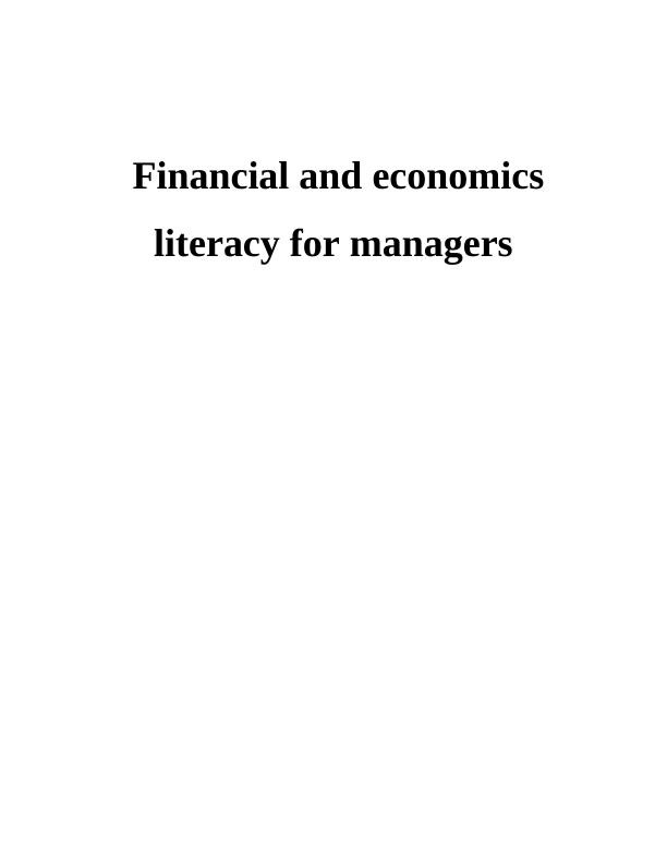 Financial and Economics Literacy for Managers Assignment_1