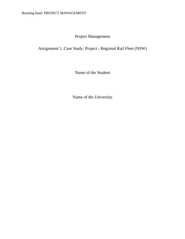 Project Management: Regional Rail Fleet (NSW)_1