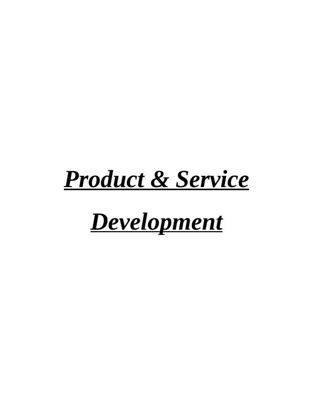 Product & Service Development | Assignment_1