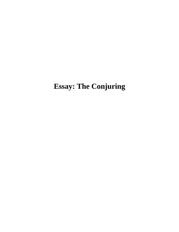 Essay Analysis on the Conjuring_1
