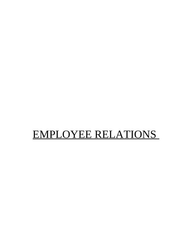 Employee Relations (ER) Assignment | HRM Assignment_1