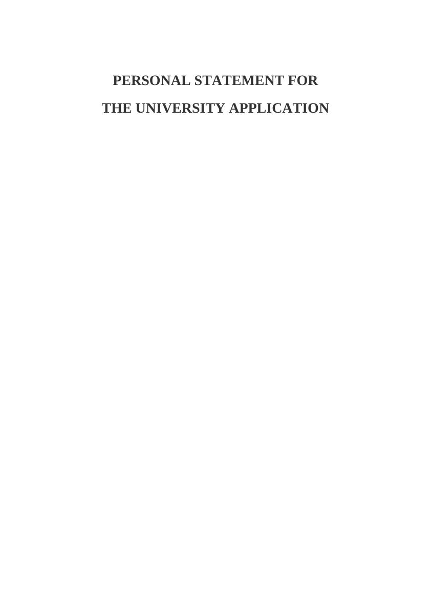 Personal Statement for University Application_1