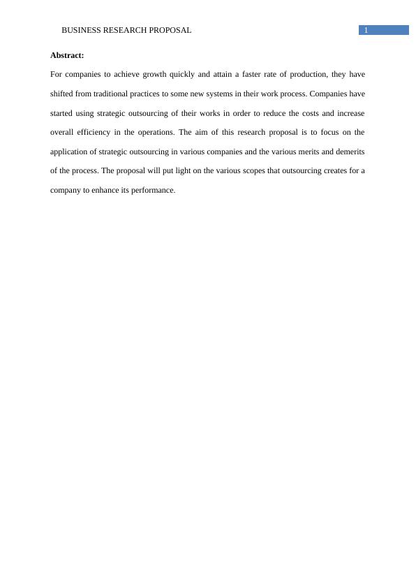 HI6008 Research Proposal on Strategic Outsourcing_2