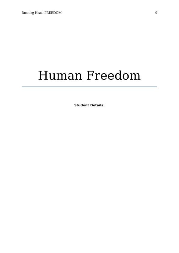 essay about freedom of human person