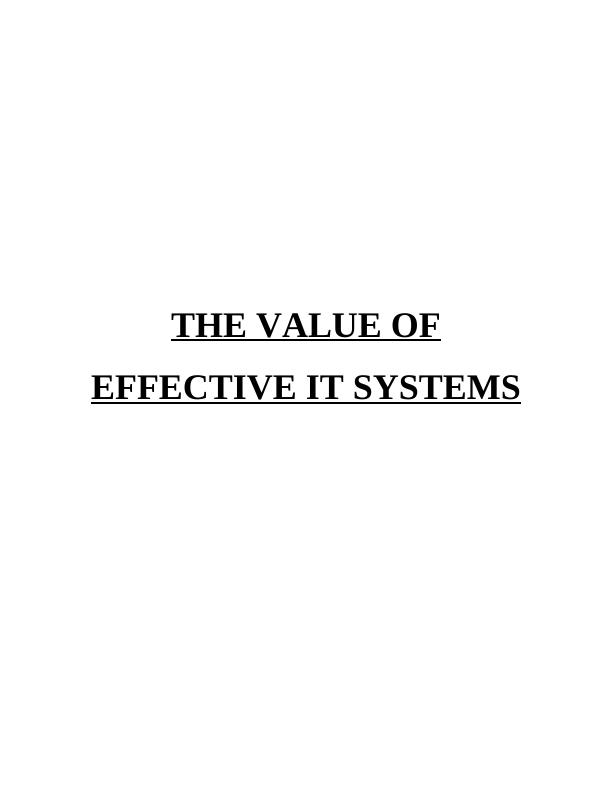 The Value of Effective IT Systems_1
