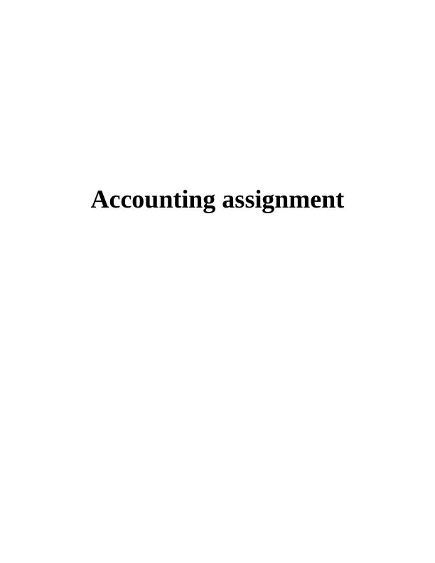 Ethical Issues in Accounting : Assignment_1