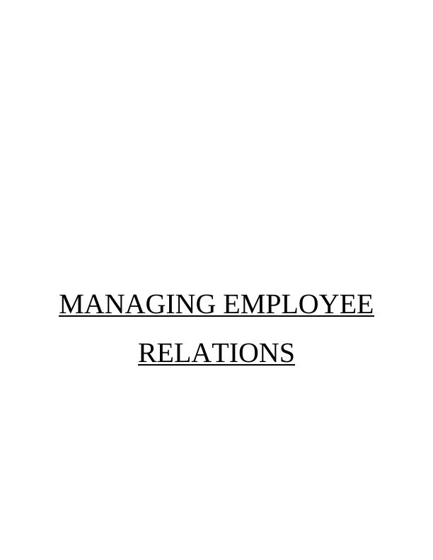 Managing Employee Relations : Report_1