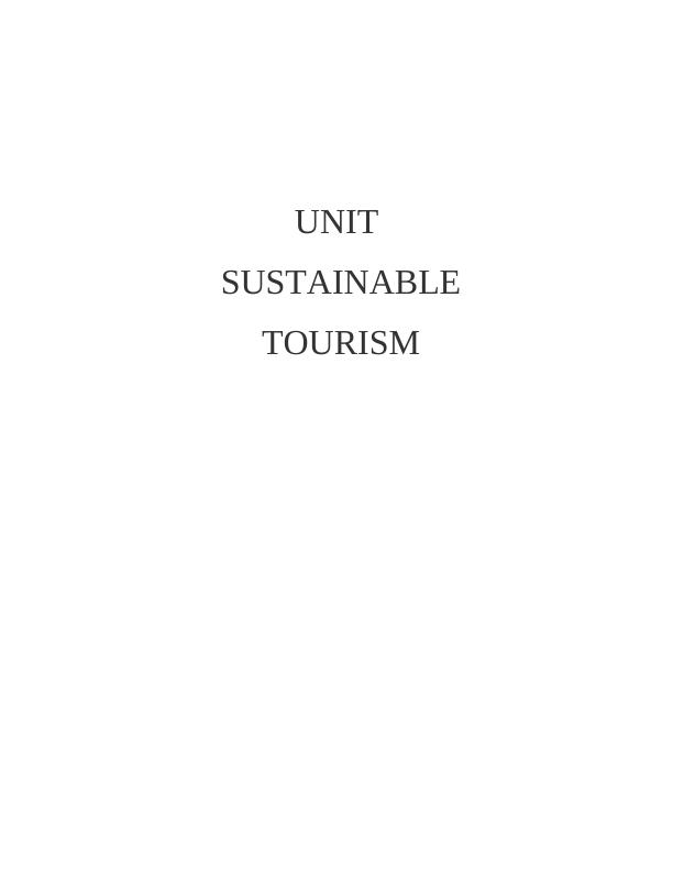 Sustainable tourism development in public and private sectors: Task 13_1