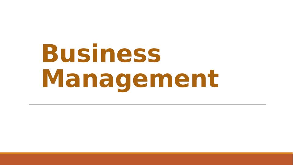 Business Management Objectives and Project Priorities