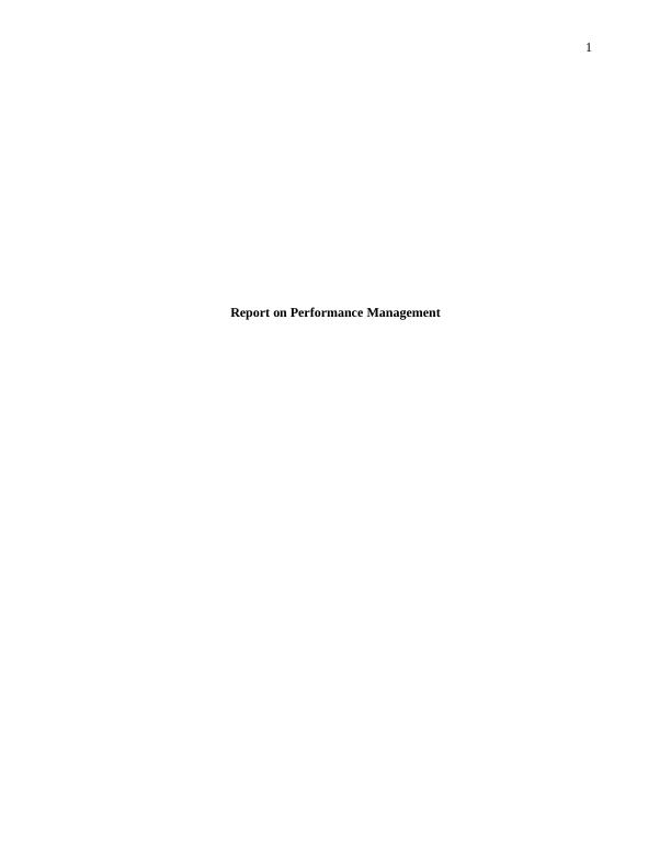 Report on Performance Management_1