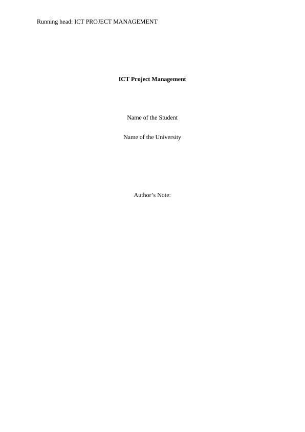 (PDF) ICT project management | Assignment_1