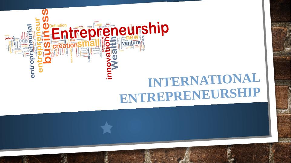 International Entrepreneurship: Expanding Business in New Markets_1