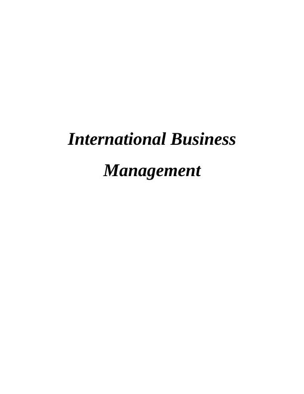 International Business Management: Strategies for Successful Global Expansion_1