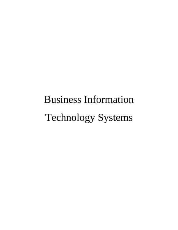 Business Information Technology Systems Assignment - JS supermarket_1