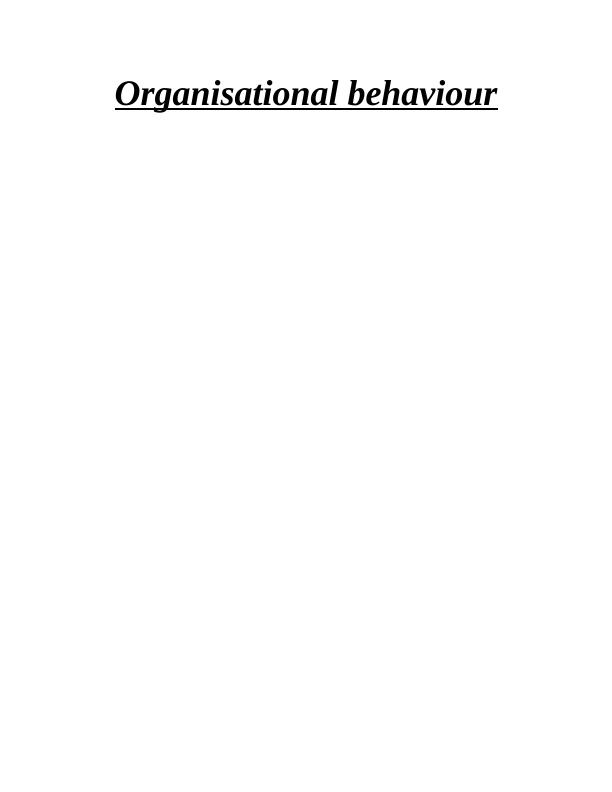 Organisational Behaviour (OB) - BBC_1