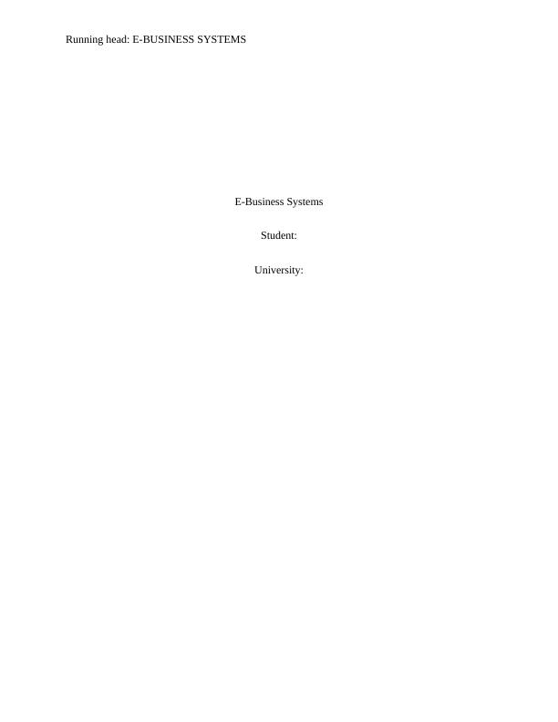 E-Business Systems: Assignment_1