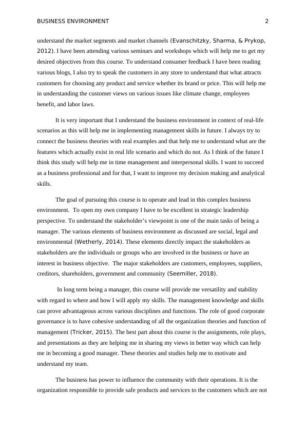 essay of business environment grade 11