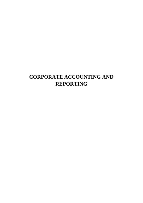 Corporate Accounting Assignment Solved_1
