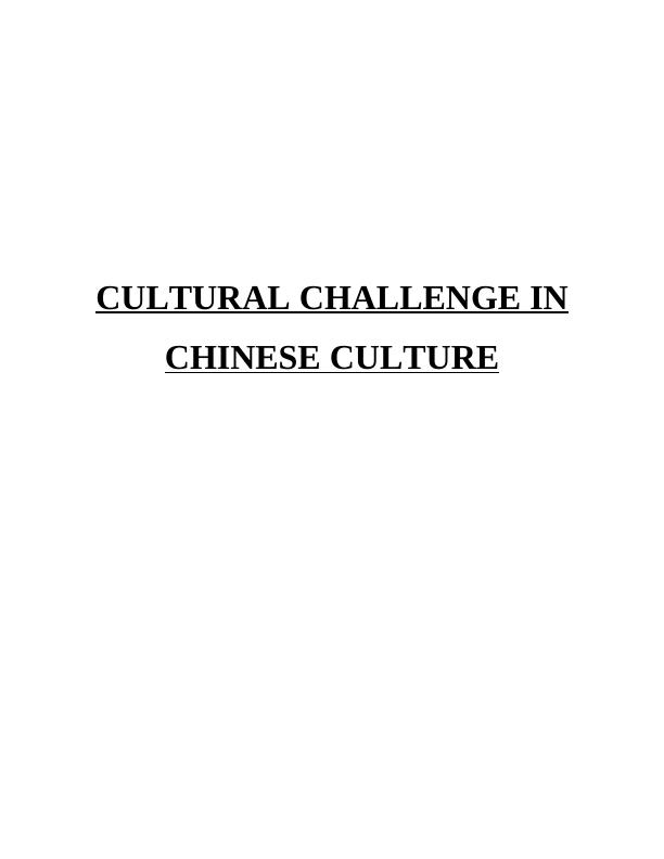 Economics Assignment: Chinese Culture_1