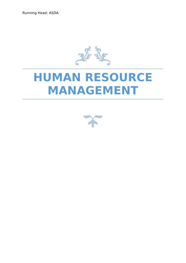 Human Resource Management : Asda | Assignment_1