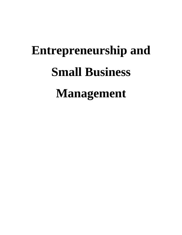Entrepreneurship and Small Business Management : PDF_1