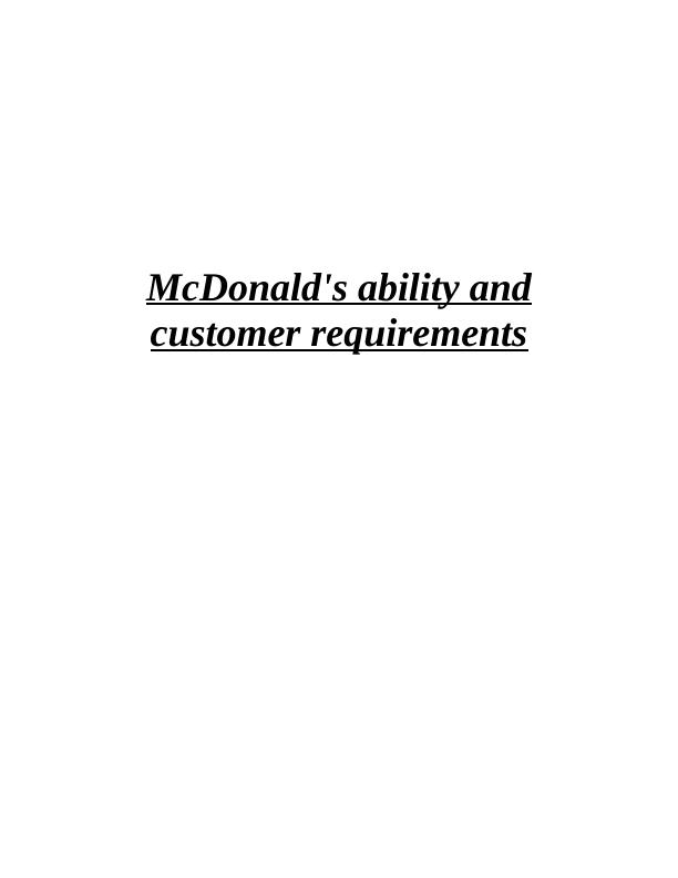 McDonald's ability and customer requirements_1
