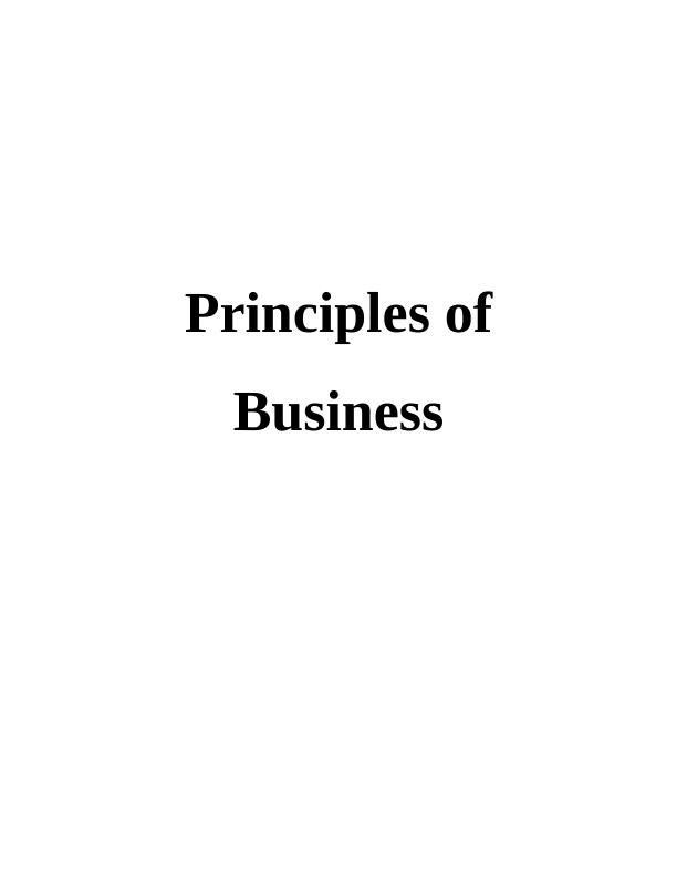 BUS 1101 Principles of Business Management Assignment_1