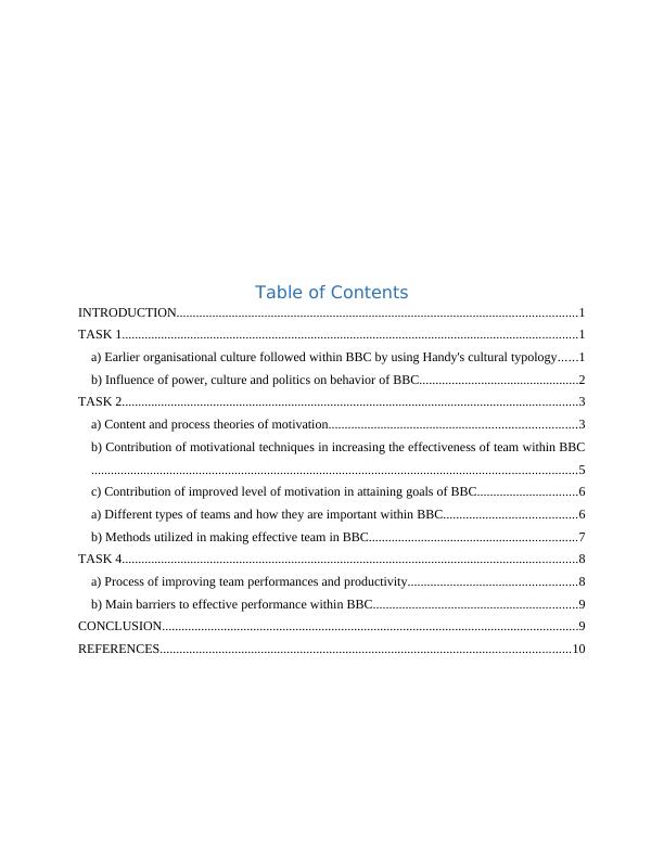 Report on Organizational Behavior of BBC_2