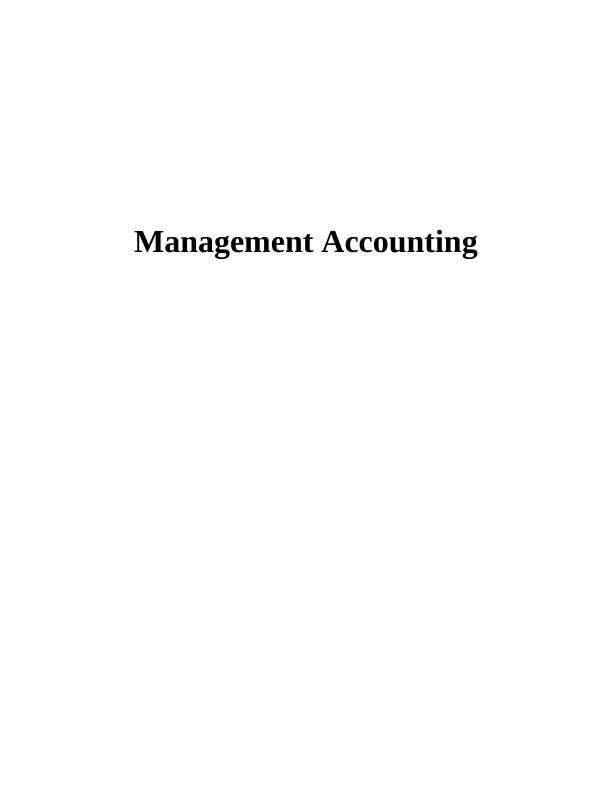 Management Accounting - Jaguar Assignment_1