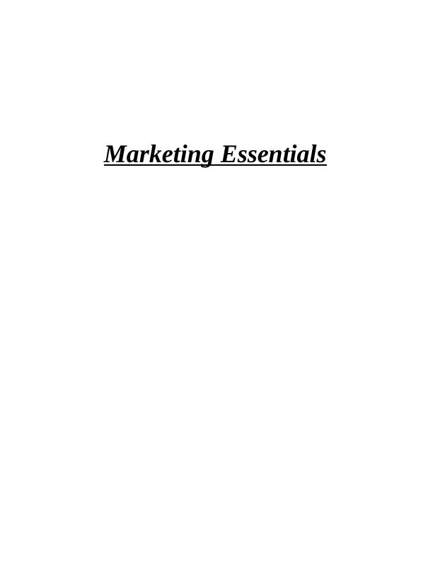 Report on Marketing Essentials - Tesco PLC_1