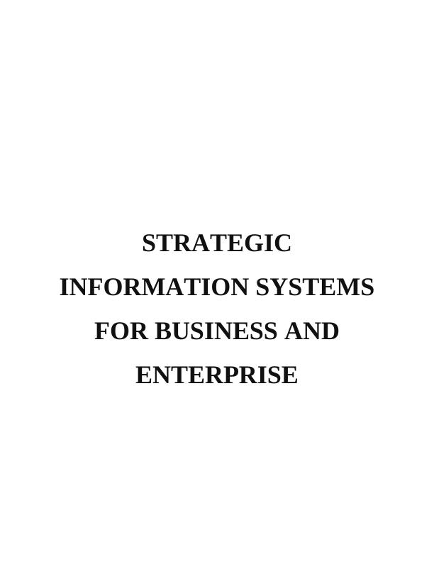 (DOC) Strategic Information System - Assignment_1