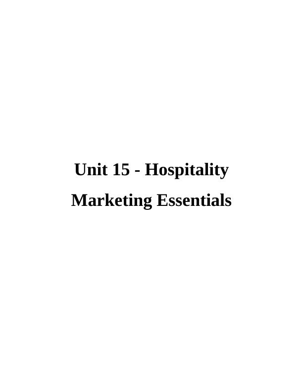 Unit 15 - Hospitality Marketing Essentials_1