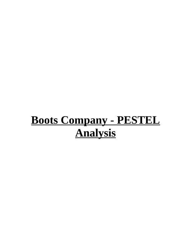 Boots Company PESTEL Analysis