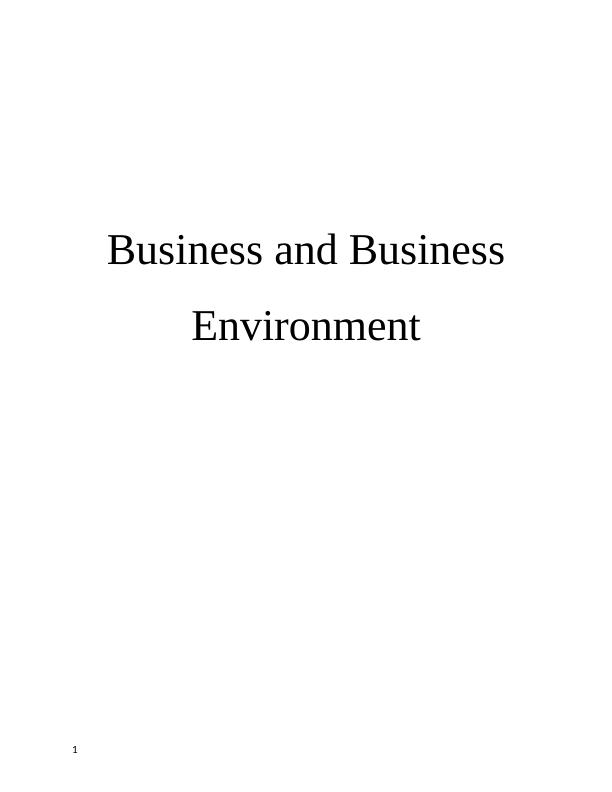 Business and Business Environment Assignment - Nestle_1
