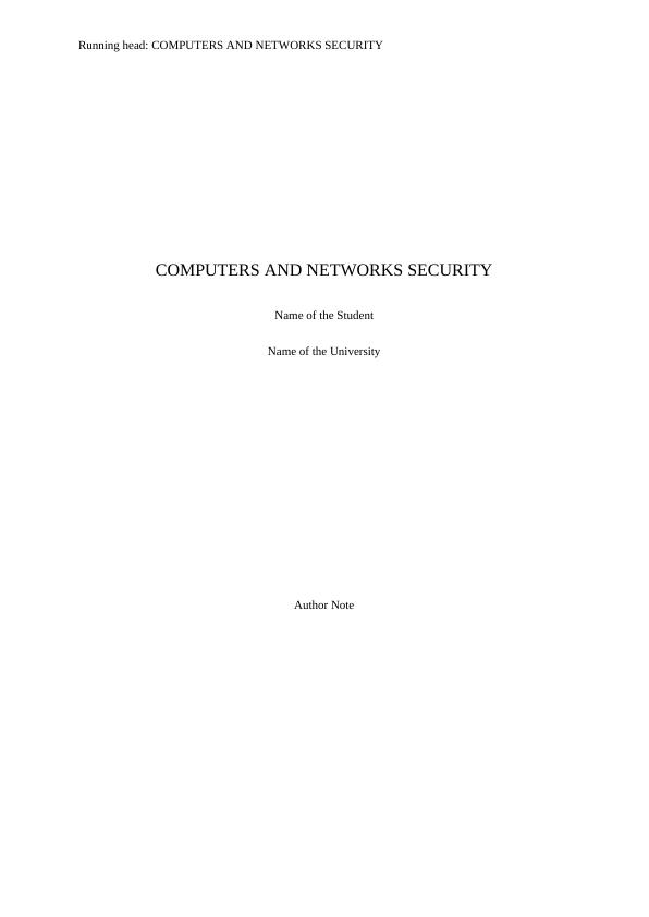 Computers and Networks Security: RSA Algorithm and Caesar Cipher