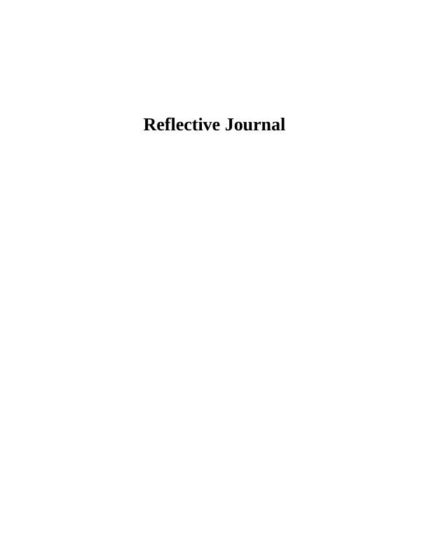Reflective Journal: Assignment_1